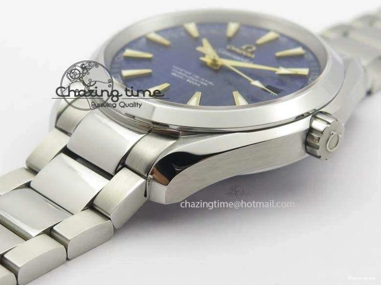 0505 Aqua Terra “James Bond” SS V6F 1:1 Best Edition Blue Textured Dial On SS Bracelet A GoodFit 8202